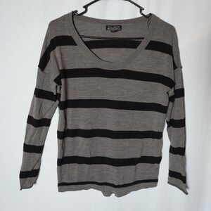Willi Smith Merino Wool Striped Sweater Long Sleeve Scoop Neck‎ Knit Top M